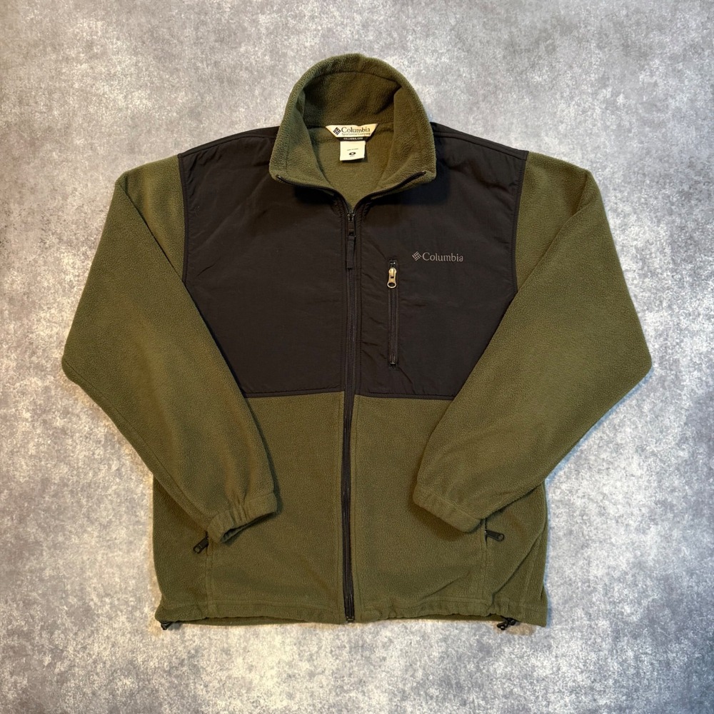 Columbia Mens Loganville Trail‎ 2.0 Full Zip Fleece Jacket Green Black Medium